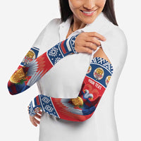 Personalized Serbia Christmas Arm Sleeves Eagle with Cesnica Christmas Bread - Wonder Print Shop