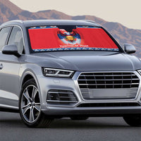 Personalized Serbia Christmas Auto Sun Shade Eagle with Cesnica Christmas Bread - Wonder Print Shop