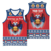 Personalized Serbia Christmas Basketball Jersey Eagle with Cesnica Christmas Bread - Wonder Print Shop