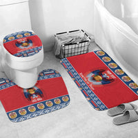 Personalized Serbia Christmas Bathroom Set Eagle with Cesnica Christmas Bread - Wonder Print Shop