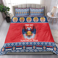 Personalized Serbia Christmas Bedding Set Eagle with Cesnica Christmas Bread - Wonder Print Shop