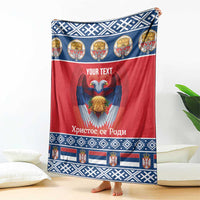 Personalized Serbia Christmas Blanket Eagle with Cesnica Christmas Bread - Wonder Print Shop