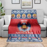 Personalized Serbia Christmas Blanket Eagle with Cesnica Christmas Bread - Wonder Print Shop