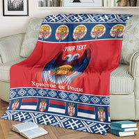 Personalized Serbia Christmas Blanket Eagle with Cesnica Christmas Bread - Wonder Print Shop