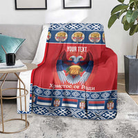 Personalized Serbia Christmas Blanket Eagle with Cesnica Christmas Bread - Wonder Print Shop