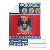 Personalized Serbia Christmas Blanket Eagle with Cesnica Christmas Bread - Wonder Print Shop
