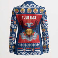 Personalized Serbia Christmas Blazer Eagle with Cesnica Christmas Bread - Wonder Print Shop