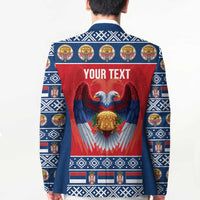 Personalized Serbia Christmas Blazer Eagle with Cesnica Christmas Bread - Wonder Print Shop