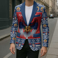 Personalized Serbia Christmas Blazer Eagle with Cesnica Christmas Bread - Wonder Print Shop