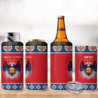 Personalized Serbia Christmas 4 in 1 Can Cooler Tumbler Eagle with Cesnica Christmas Bread - Wonder Print Shop