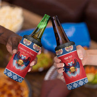 Personalized Serbia Christmas 4 in 1 Can Cooler Tumbler Eagle with Cesnica Christmas Bread - Wonder Print Shop