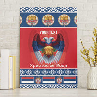 Personalized Serbia Christmas Canvas Wall Art Eagle with Cesnica Christmas Bread - Wonder Print Shop