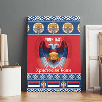 Personalized Serbia Christmas Canvas Wall Art Eagle with Cesnica Christmas Bread - Wonder Print Shop