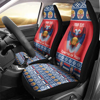 Personalized Serbia Christmas Car Seat Cover Eagle with Cesnica Christmas Bread - Wonder Print Shop