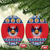 Personalized Serbia Christmas Ceramic Ornament Eagle with Cesnica Christmas Bread - Wonder Print Shop