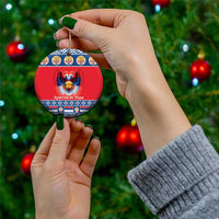 Personalized Serbia Christmas Ceramic Ornament Eagle with Cesnica Christmas Bread - Wonder Print Shop