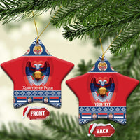 Personalized Serbia Christmas Ceramic Ornament Eagle with Cesnica Christmas Bread - Wonder Print Shop