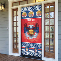 Personalized Serbia Christmas Door Cover Eagle with Cesnica Christmas Bread - Wonder Print Shop