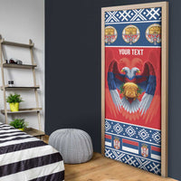 Personalized Serbia Christmas Door Cover Eagle with Cesnica Christmas Bread - Wonder Print Shop