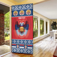 Personalized Serbia Christmas Door Cover Eagle with Cesnica Christmas Bread - Wonder Print Shop