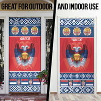 Personalized Serbia Christmas Door Cover Eagle with Cesnica Christmas Bread - Wonder Print Shop