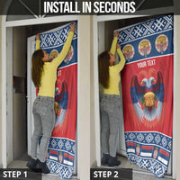 Personalized Serbia Christmas Door Cover Eagle with Cesnica Christmas Bread - Wonder Print Shop