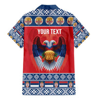 Personalized Serbia Christmas Family Matching Mermaid Dress and Hawaiian Shirt Eagle with Cesnica Christmas Bread - Wonder Print Shop