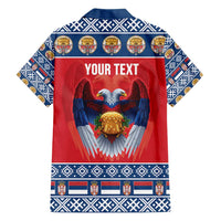 Personalized Serbia Christmas Family Matching Short Sleeve Bodycon Dress and Hawaiian Shirt Eagle with Cesnica Christmas Bread - Wonder Print Shop
