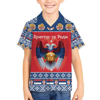 Personalized Serbia Christmas Family Matching Summer Maxi Dress and Hawaiian Shirt Eagle with Cesnica Christmas Bread - Wonder Print Shop