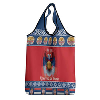 Personalized Serbia Christmas Grocery Bag Eagle with Cesnica Christmas Bread - Wonder Print Shop