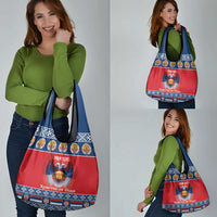 Personalized Serbia Christmas Grocery Bag Eagle with Cesnica Christmas Bread - Wonder Print Shop