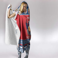 Personalized Serbia Christmas Hooded Blanket Eagle with Cesnica Christmas Bread - Wonder Print Shop