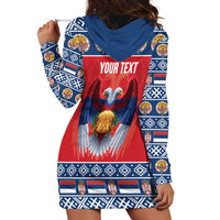 Personalized Serbia Christmas Hoodie Dress Eagle with Cesnica Christmas Bread - Wonder Print Shop