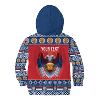 Personalized Serbia Christmas Kid Hoodie Eagle with Cesnica Christmas Bread - Wonder Print Shop