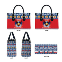 Personalized Serbia Christmas Leather Bag Eagle with Cesnica Christmas Bread - Wonder Print Shop