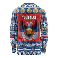 Personalized Serbia Christmas Long Sleeve Shirt Eagle with Cesnica Christmas Bread - Wonder Print Shop