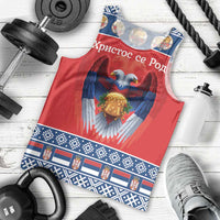 Personalized Serbia Christmas Men Tank Top Eagle with Cesnica Christmas Bread - Wonder Print Shop