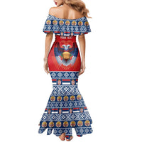 Personalized Serbia Christmas Mermaid Dress Eagle with Cesnica Christmas Bread - Wonder Print Shop