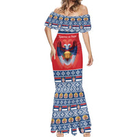 Personalized Serbia Christmas Mermaid Dress Eagle with Cesnica Christmas Bread - Wonder Print Shop
