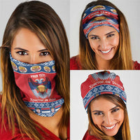Personalized Serbia Christmas Neck Gaiter Eagle with Cesnica Christmas Bread - Wonder Print Shop