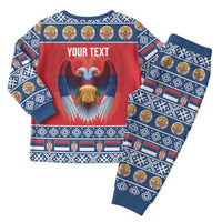 Personalized Serbia Christmas Pajama Set Eagle with Cesnica Christmas Bread - Wonder Print Shop