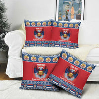 Personalized Serbia Christmas Pillow Cover Eagle with Cesnica Christmas Bread - Wonder Print Shop