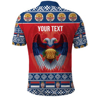 Personalized Serbia Christmas Polo Shirt Eagle with Cesnica Christmas Bread - Wonder Print Shop
