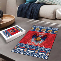 Personalized Serbia Christmas Puzzle Eagle with Cesnica Christmas Bread - Wonder Print Shop