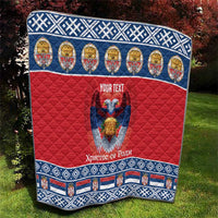 Personalized Serbia Christmas Quilt Eagle with Cesnica Christmas Bread - Wonder Print Shop