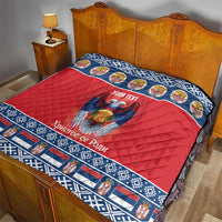 Personalized Serbia Christmas Quilt Eagle with Cesnica Christmas Bread - Wonder Print Shop
