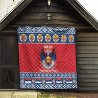 Personalized Serbia Christmas Quilt Eagle with Cesnica Christmas Bread - Wonder Print Shop