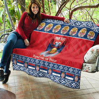 Personalized Serbia Christmas Quilt Eagle with Cesnica Christmas Bread - Wonder Print Shop