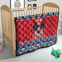 Personalized Serbia Christmas Quilt Eagle with Cesnica Christmas Bread - Wonder Print Shop