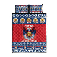 Personalized Serbia Christmas Quilt Bed Set Eagle with Cesnica Christmas Bread - Wonder Print Shop